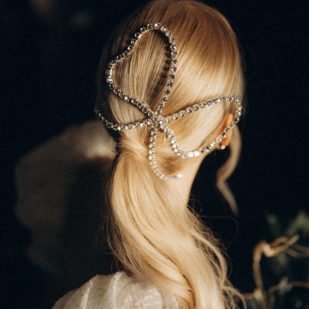 Nuevo gran arco de hadas peinado exagerado diamante disco joyería para el cabello de lujo de alta calidad accesorios para la cabeza mujer