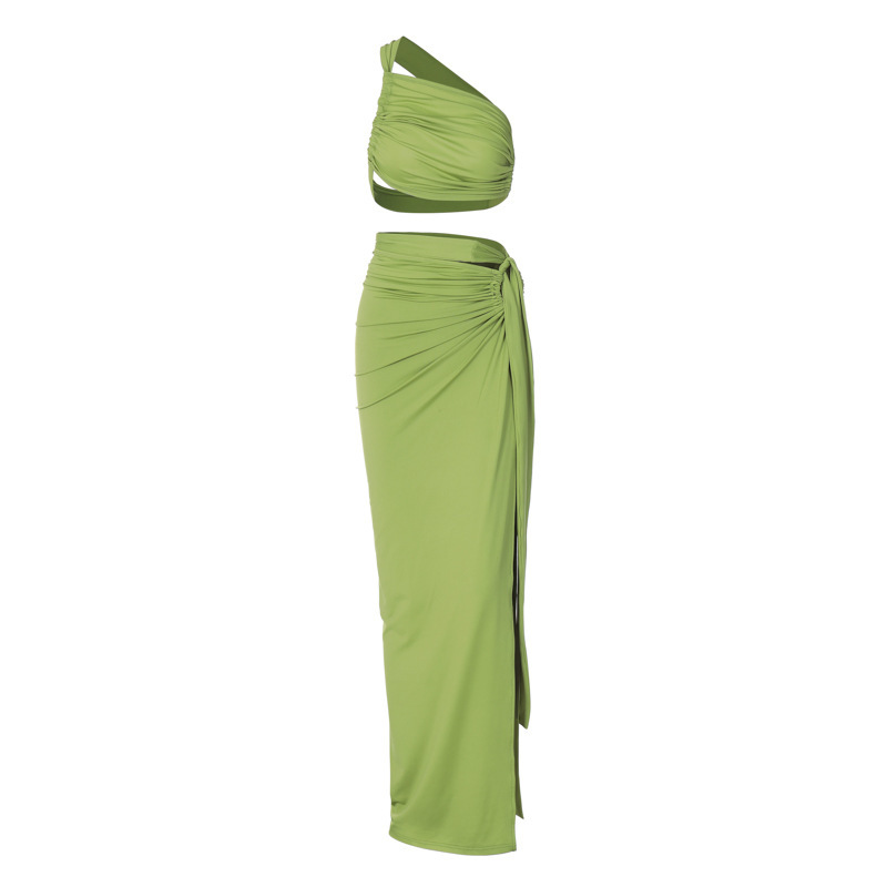 420g Weight Sleeveless Sleeve Length Spandex, Polyester Fabric Type Skirt Co-ord Set Sets Type 2 Pieces Set Quantity Daily, Beach, Date Occasion Collarless Neckline Slim Fit Type Solid Color Pattern Summer Season Women's Gender Pleated Design Sexy Style Daily Beach Date Women's Sexy Solid Color Spandex Polyester Pleated Skirt Co-ord Set Skirt Sets 11