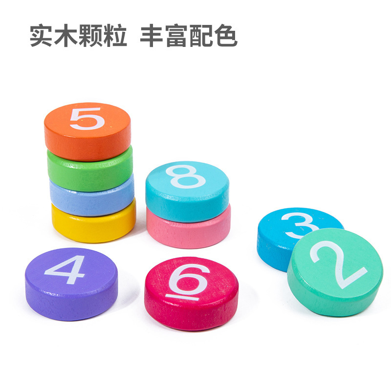 Aprendizaje de matemáticas de madera Montessori para niños material didáctico tablero digital coincidencia cognitiva matemáticas suma y resta operación rompecabezas de aprendizaje educación temprana