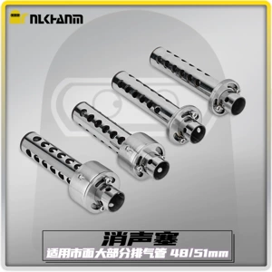 48mm motosiklet modifikasiyalı səsboğucu, fırlanan tənzimlənən paslanmayan polad 51mm universal tıxac