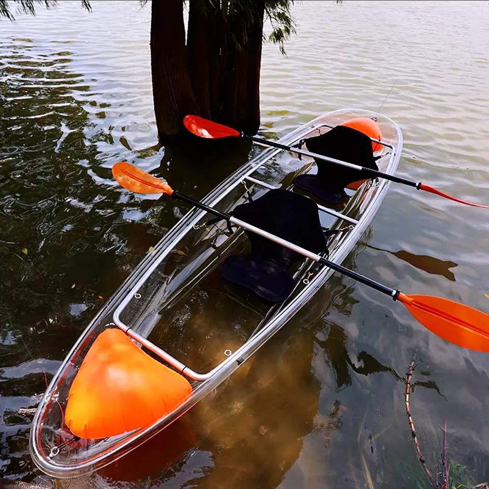 Factory direct supply wholesale clear boat completely invisible canoe multiplayer kakay transparent boat
