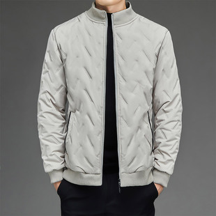 2024 down Cotton Jacket Men's Winter Velvet Thickeneded Casual Middle-Aged Men's Jacket Stand Collar Cashmere Winter Jacket