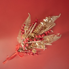 仿真花INS年宵花紅果新年花廠家家居裝飾跨境婚慶批發假花CF01084