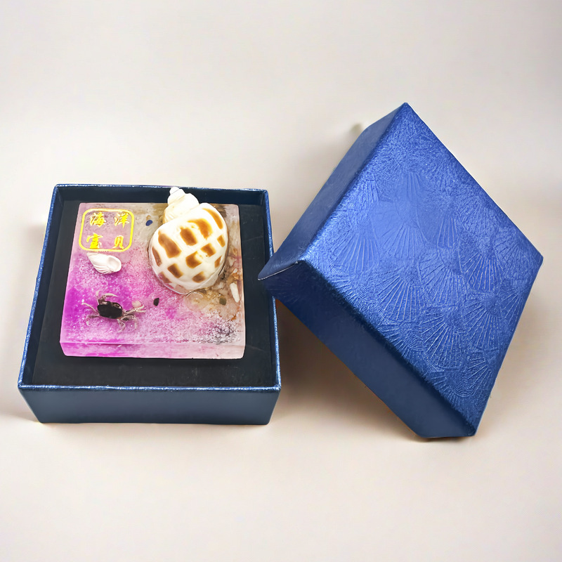 천연 쉘 게 냉장고 스틱 강한 자기 흡입 3D 높은 색상 가치 수제 표본 선물 상자