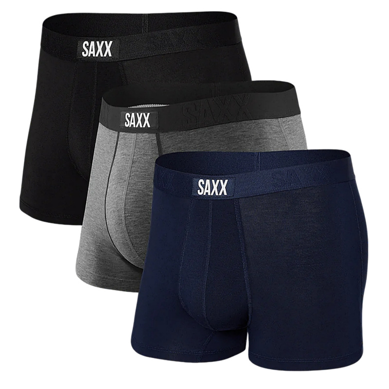 Saxx Men's Boxer Briefs, Breathable, Quick-Drying, Antibacterial, Mid-Waist, Solid Color, Sports Shorts, Suitable for All Seasons