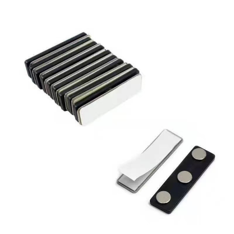 厂家批发供应磁性强力不锈钢胸牌45*13mm工牌胸卡工号牌磁铁17mm