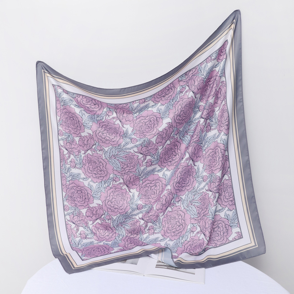 Women's Elegant Flower Polyester Silk Scarf display picture 7