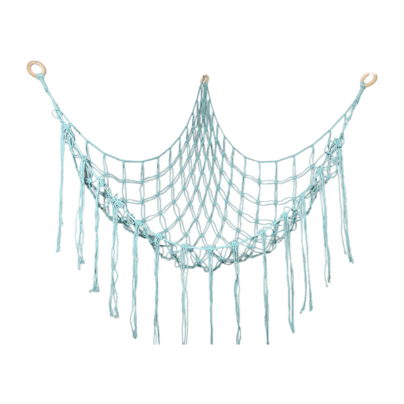 手編み綿ロープ三角ネットバッグトイハンモック壁角ネット子供のおもちゃ収納ネットバッグ装飾収納|undefined