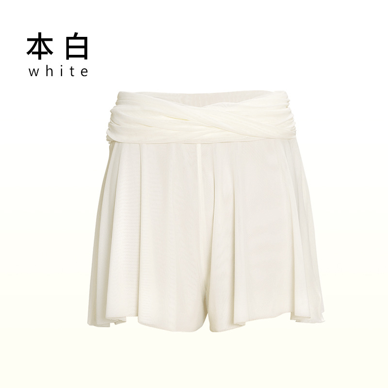 Pantalones de falda estilo ballet para mujer 2025 hilo de malla de nailon de cintura alta para llevar deportes pantalones elegantes falda falda corta casual de moda