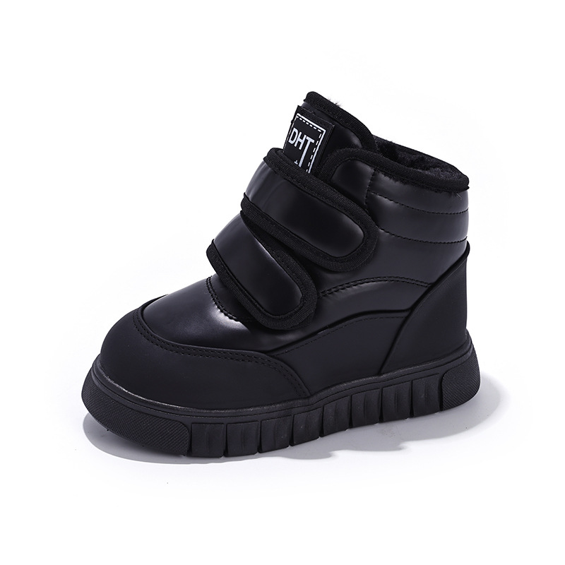 Niñas botas de nieve de terciopelo de invierno 2025 nuevas botas de algodón caliente gruesas botas cortas para niños de gran tamaño zapatos de algodón de moda