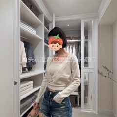 纯欲风甜辣领毛衣收腰针织衫女秋冬设计感小众修身显瘦短款上衣