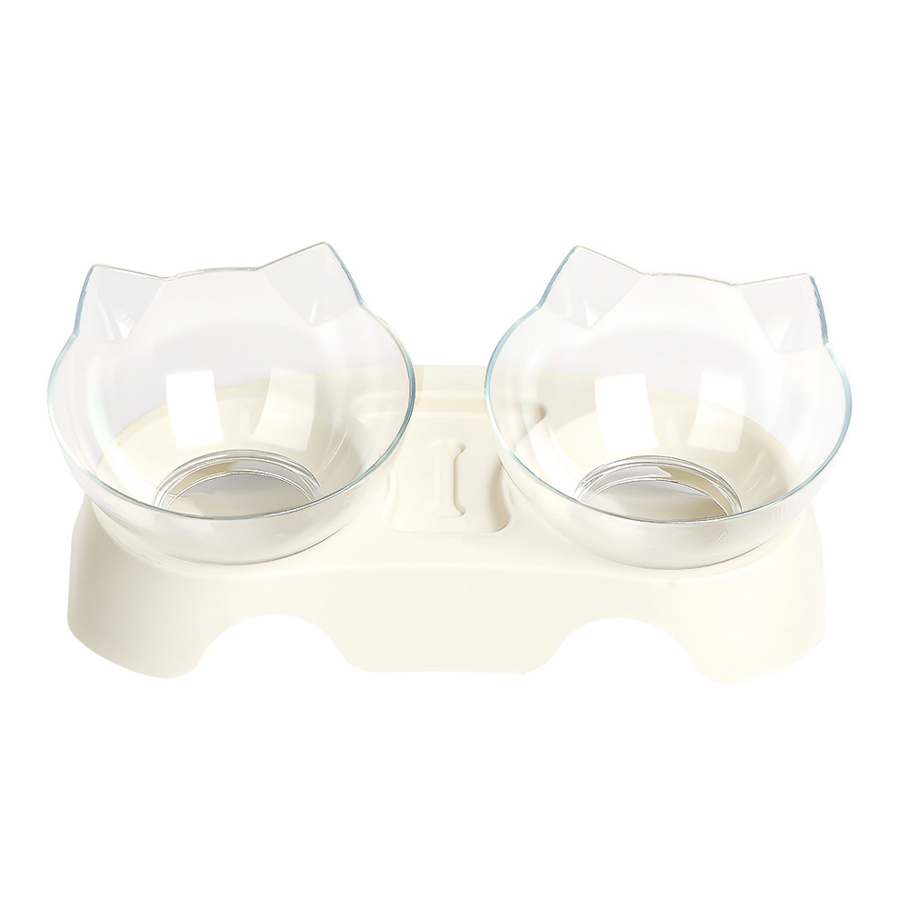 Amazon Pet Bowl, cuello de gato, cuello de doble cuenco, cuenco de plástico, cuenco de gato, cuenco de perro, artículos de vida para mascotas