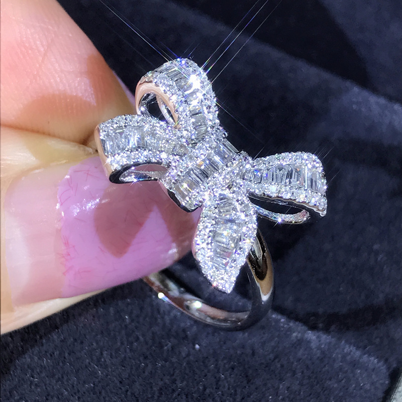 Bow Tie Zircon Ring Luxury Diamond Wedding Ring For Women_voghion.com
