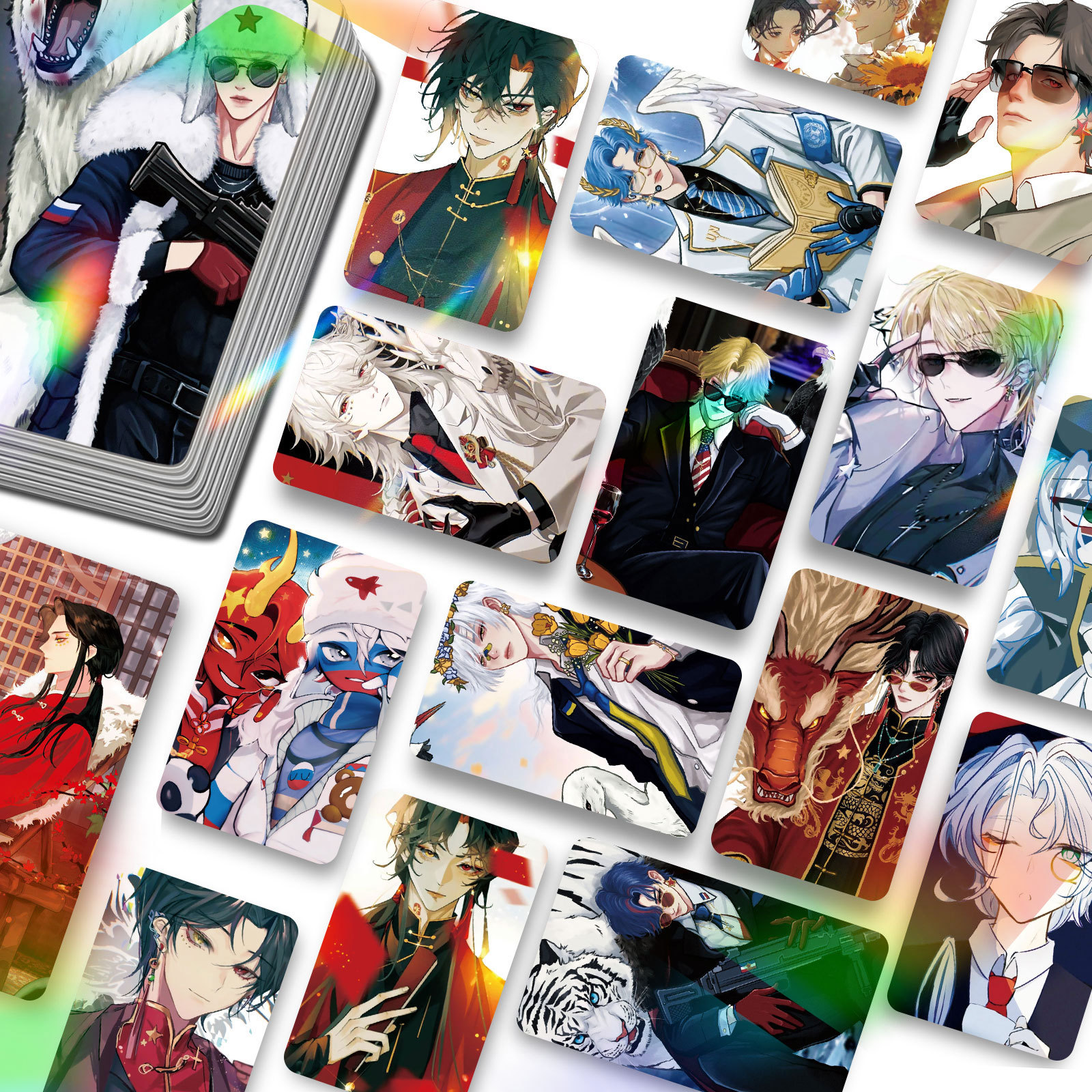 Wuchang Laser Mini Cards, 55 Pieces: CH 2D Anime Merchandise, Polaroid HD Photo Cards, Collectible Sharing Cards