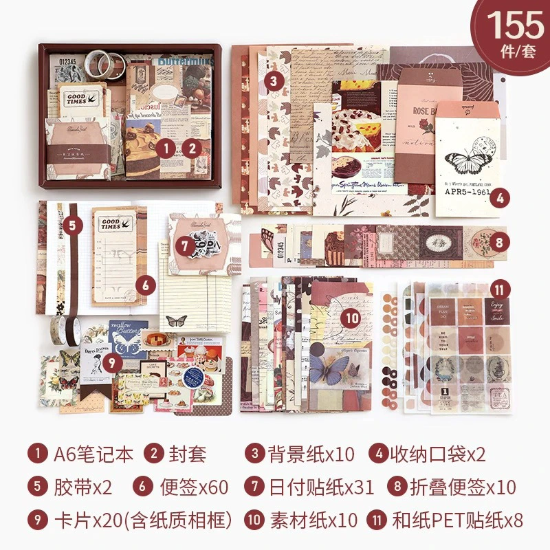 (Cross-border trading), creative retro gift box, stationery, set for students