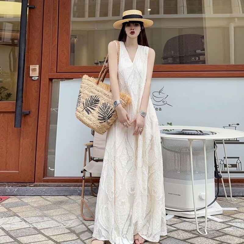 Ethereal Embroidered Jacquard Long Ankle-Length Dress 2026 Summer New Loose Plus Size Long Dress Ethereal Embroidered Jacquard Long Ankle-Length Dress 2026 Summer New Loose Plus Size Long Dress