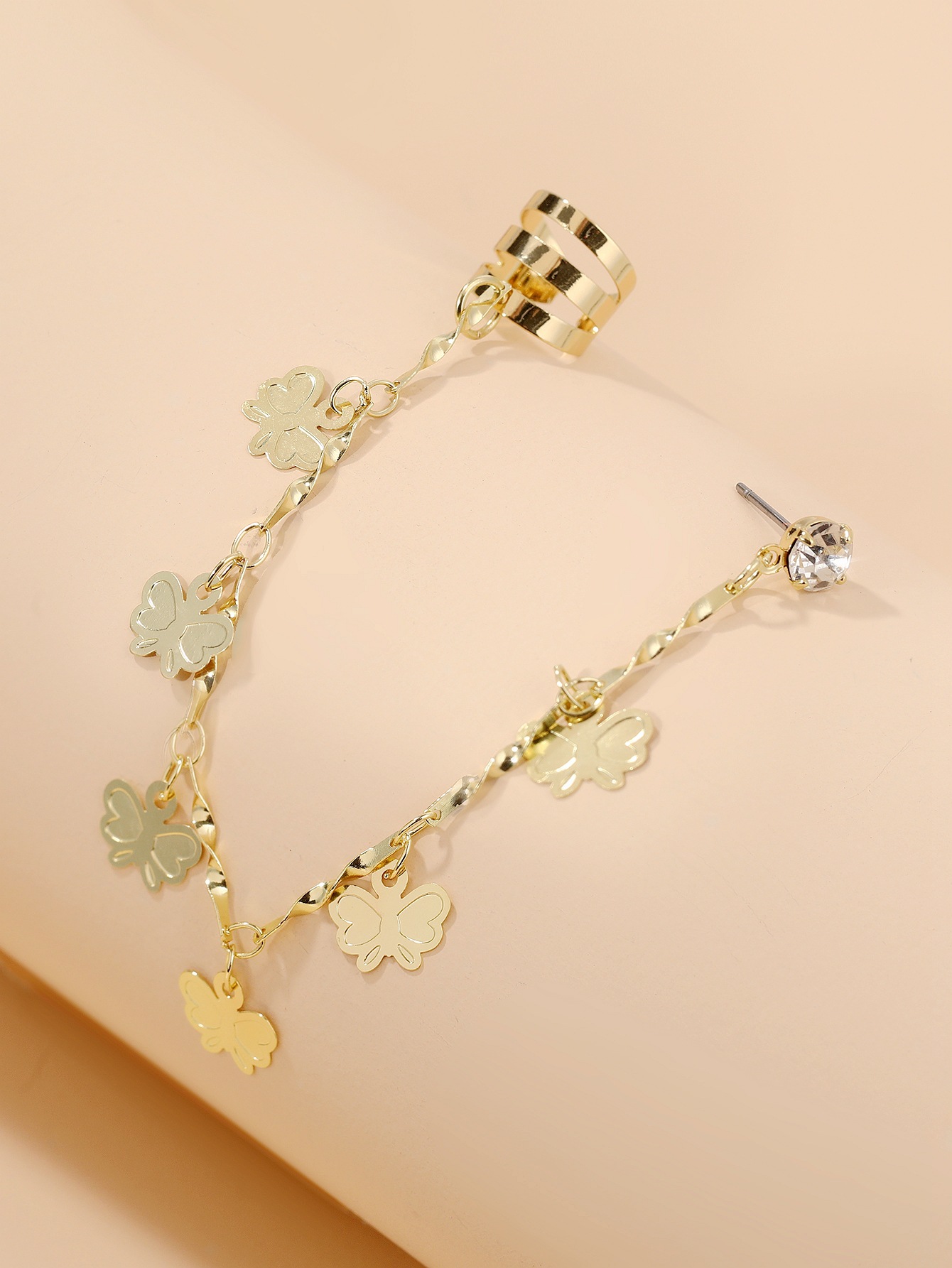 butterfly earrings Summer long exaggerated large cross border earrings High grade metal oil drop butterfly earrings_voghion.com