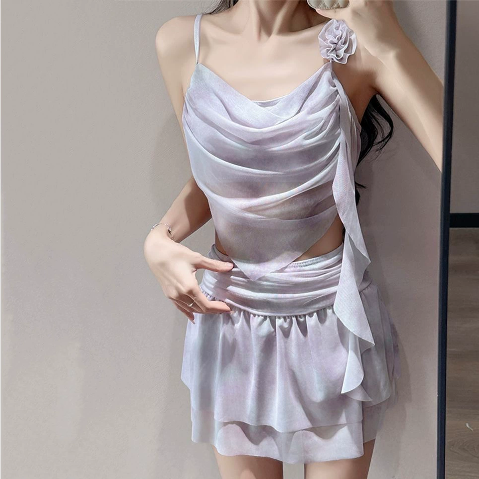 Split set, travel swimwear, lifting effect, 3 piece set