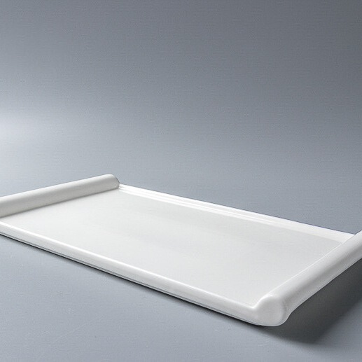 Ceramic sushi flat plate, white artistic dish, private Chinese-style hotel tableware, creative cake and dessert presentation tray Ceramic sushi flat plate, white artistic dish, private Chinese-style hotel tableware, creative cake and dessert presentation tray