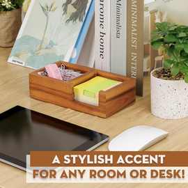 木制收纳盒文具杂物整理盒回形针收纳盒办公简约便签盒卡片储物盒
