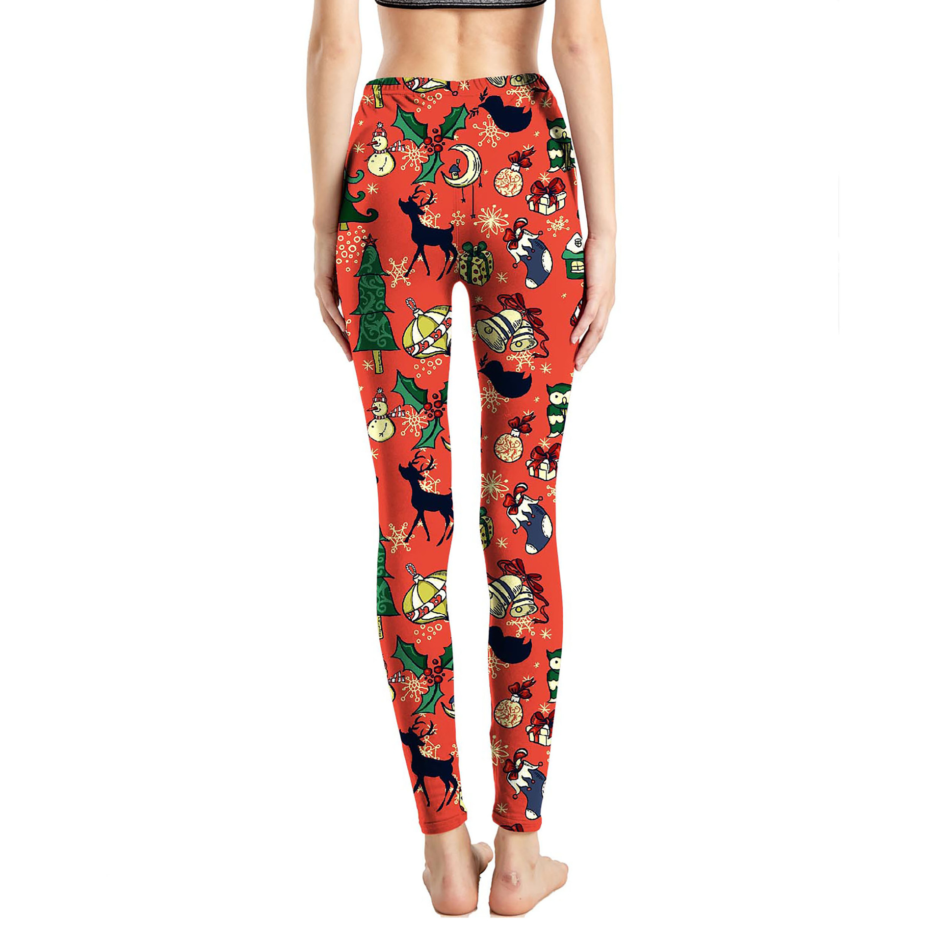 182g Weight Ankle-Length Pants Length Spandex, Polyester Fabric Type High Waist Waist Line Leggings Pants Type Stretchy Elasticity Daily Occasion Breathable Function Skinny Fit Type Christmas Festival Snowflake Pattern Winter, Autumn Season Women'S Gender Simple Style Style Women'S Daily Simple Style Snowflake Ankle-Length Leggings 53