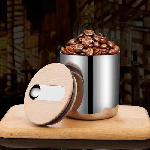 304 stainless steel sealed jar coffee bean storage jar dried fruit tea jar 1.0L 1.8L new product Amazon
