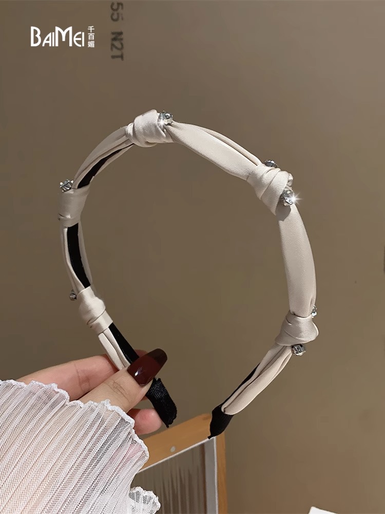 Corea del Sur nuevo rhinestone de alta calidad anudado diadema elegante retro francés tocado moda todo partido horquilla para las mujeres