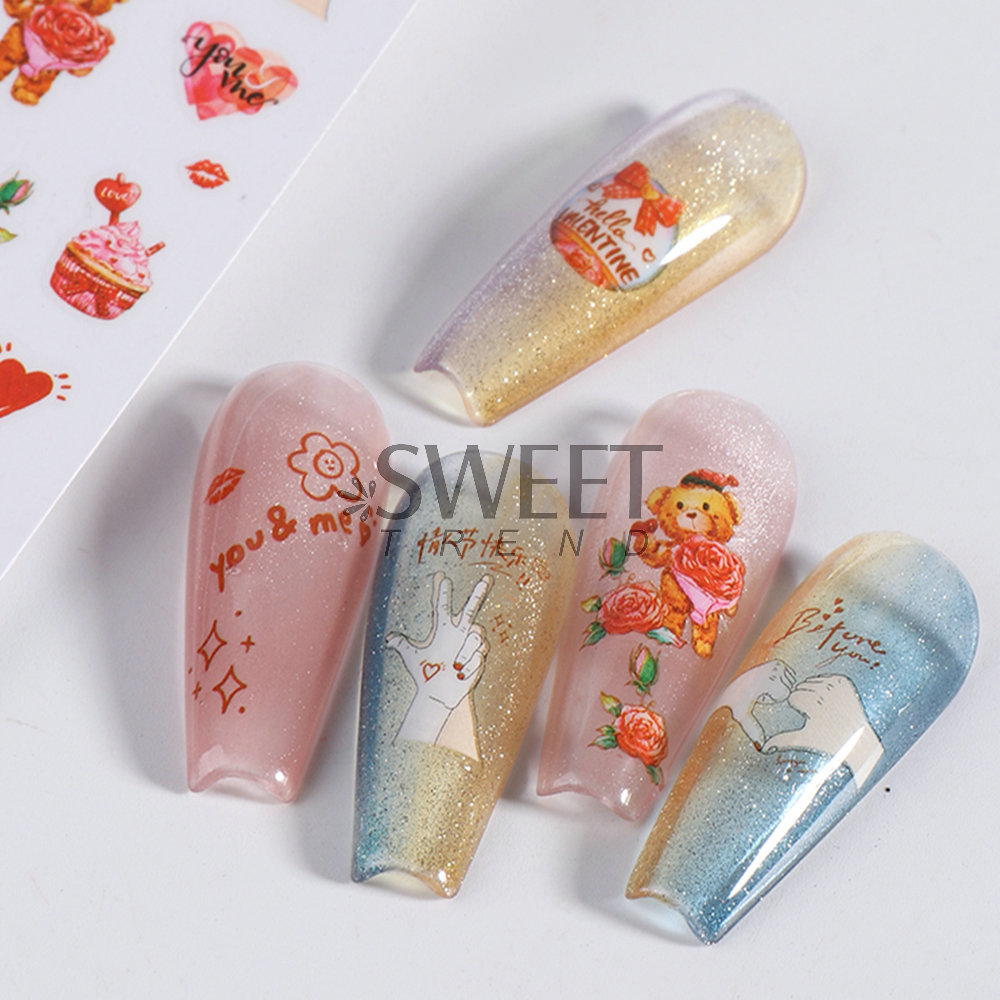 Valentine's Day Retro Sweet Simple Style Cartoon Heart Shape Rose Pvc Nail Decoration Accessories 1 Piece display picture 4