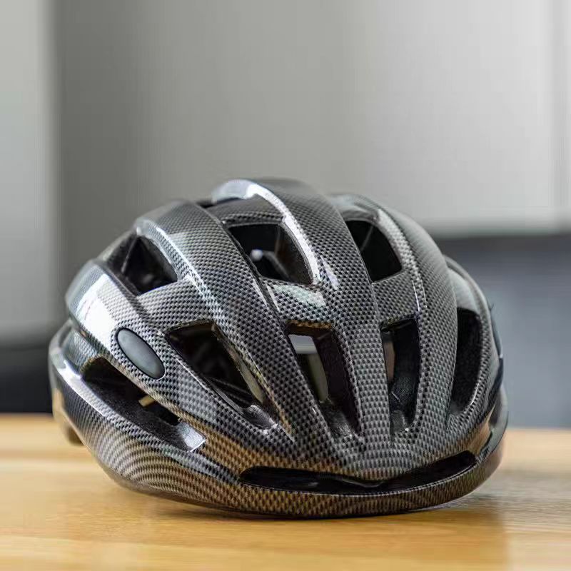 Casco de bicicleta con lámpara integral formado para hombre y mujer carretera de montaña ligera permeable casco de seguridad equipo de ciclismo