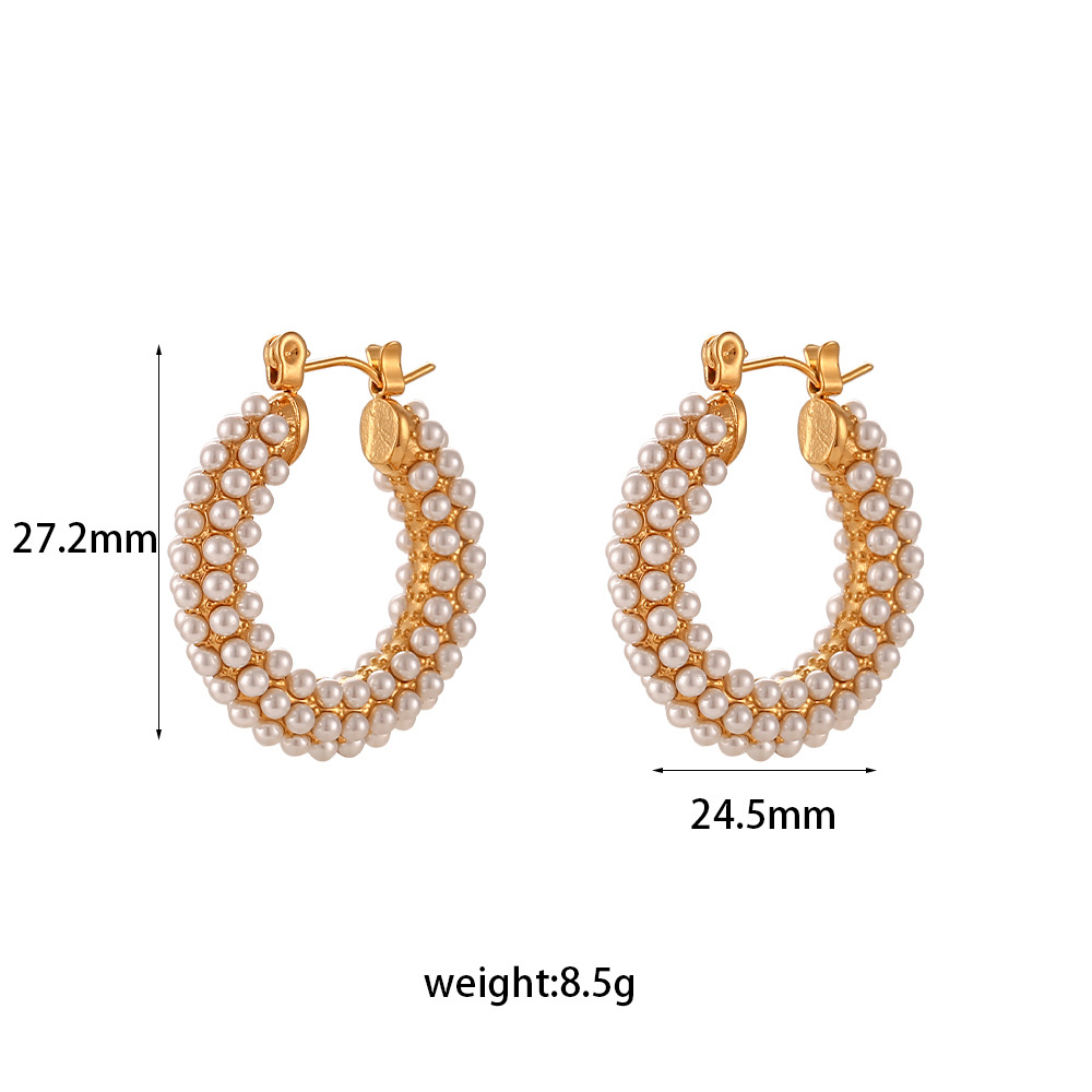 11g Weight 0.03µm-0.05µm Gold Plating Thickness PVD Coated Real Gold Plated 18K Gold U Shape 304 Stainless Steel Fashion Waterproof Non Tarnish Hoop Earrings