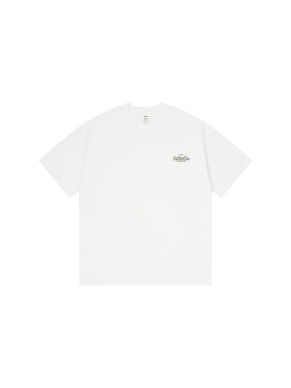 夏の軽やかな高級感、シンプルなレタープリントTシャツ、メンズトレンドブランド、立体感のあるラウンドネック半袖、万能カジュアルトップス、インス風|undefined