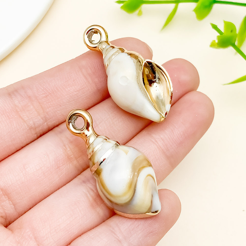 15 galvanizado láser marino oro acrílico imita concha colgante diy hecha a mano collar joyas accesorios image 10