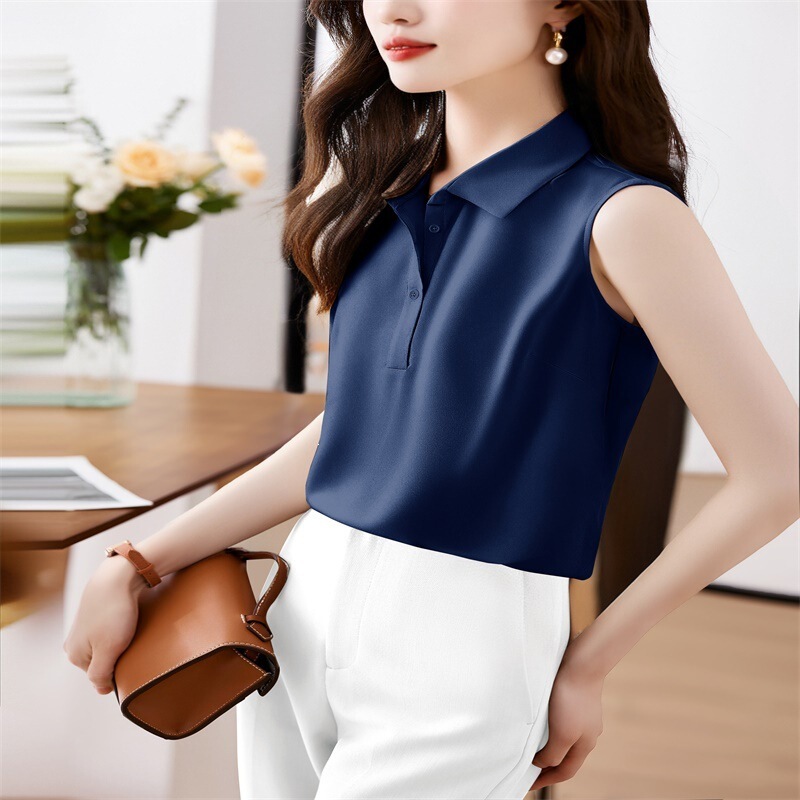 Brand Silk Shirt for Women 2026 Summer Fashion Simple Elegant Top Versatile Slimming Blouse