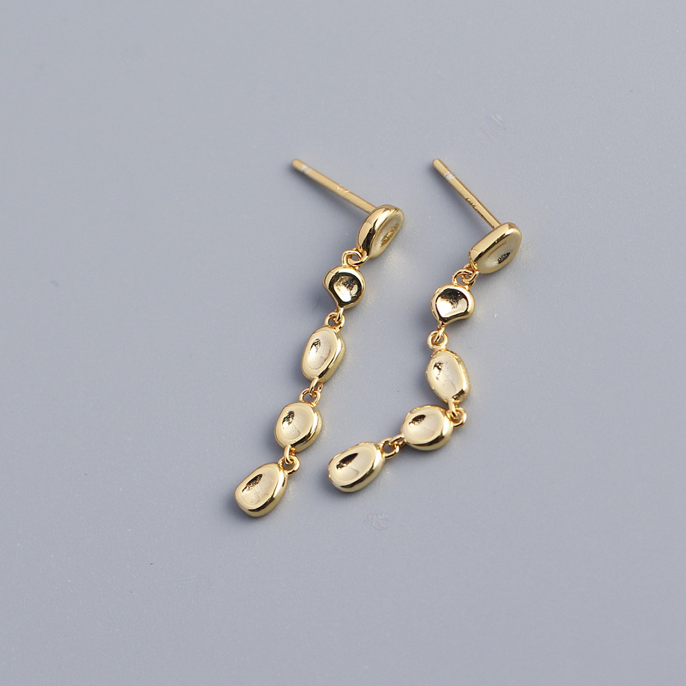 5g Weight 925 Sterling Silver Ear Needle Material 1 Pair 925 Sterling Silver Irregular Geometric Drop Earrings