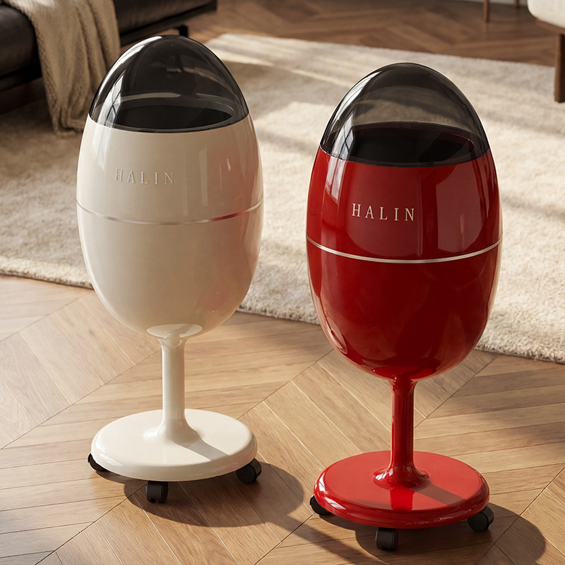 Creative Dinosaur Egg-Shaped Trash Can for Home Use, Large Capacity, Bathroom Tissue Holder with Lid, Floor-Standing Home Decor