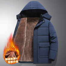 外贸秋冬季男款棉衣加绒加厚棉服立领设计内设口袋可拆卸保暖棉服