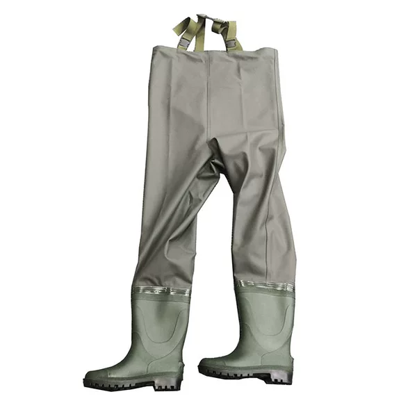 Source Factory Custom-Made Export Thickeneded Pvc Knitted Fishing Pants 100% Waterproof Ice Hook Felt Bottom Water Pants