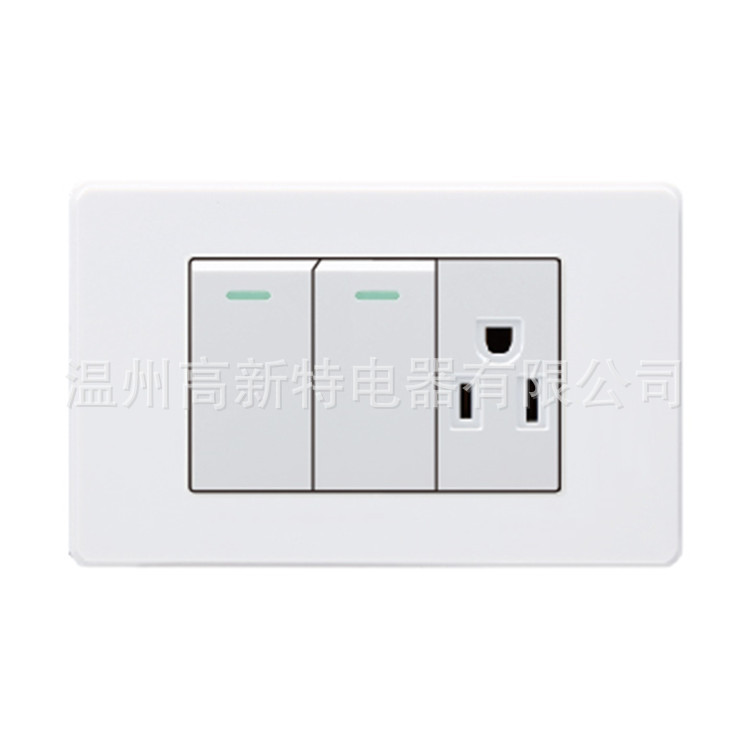 南美开关118系列-VC 小二开单控&小一位美式插座 厄瓜多尔插座