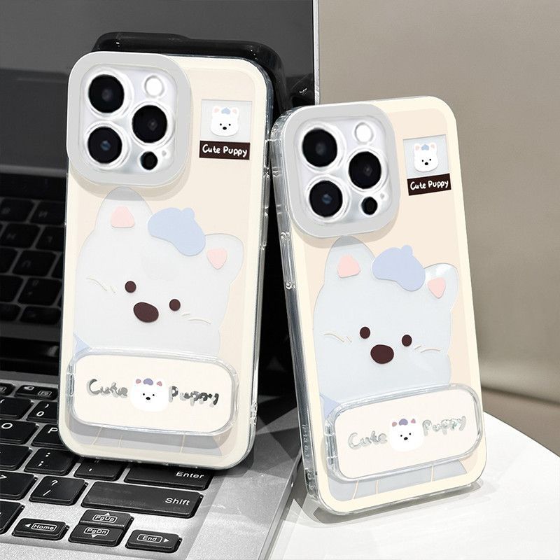 かわいいウエストハイランド子犬スタンド Apple 16 携帯電話ケース iphone15 保護カバー 14 オールインクルーシブ 13 ソフトケースに適しています|undefined