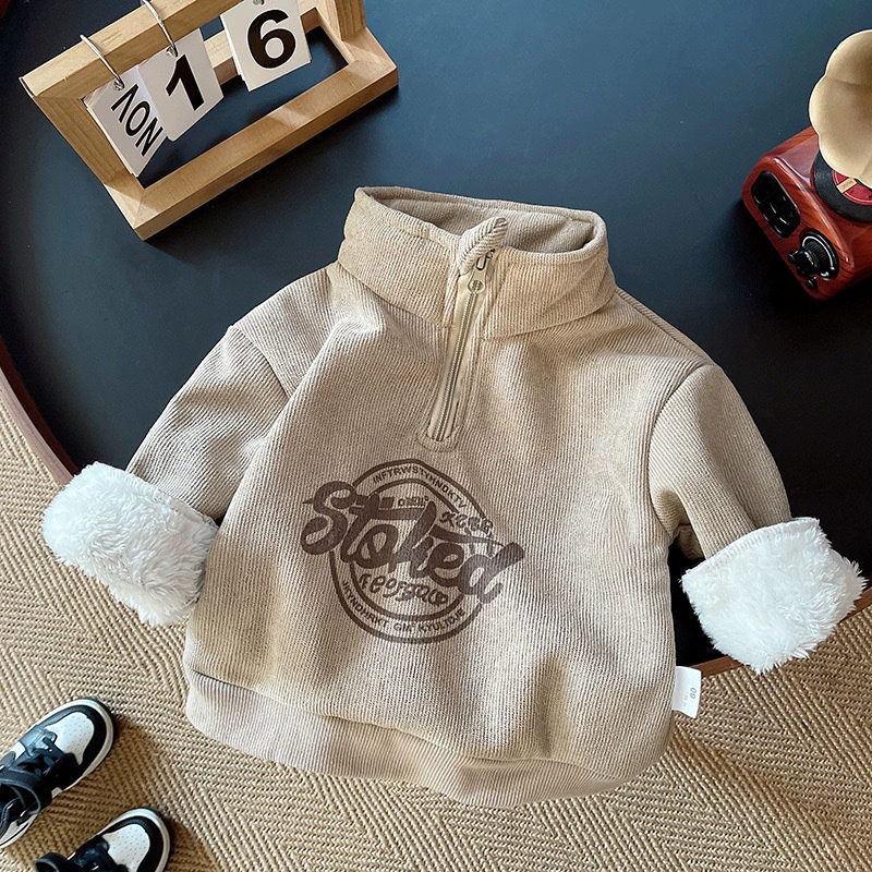 Детский зимний комплект из fleece, унисекс, утолщенная двусторонняя толстовка и штаны, размеры 80–120 см