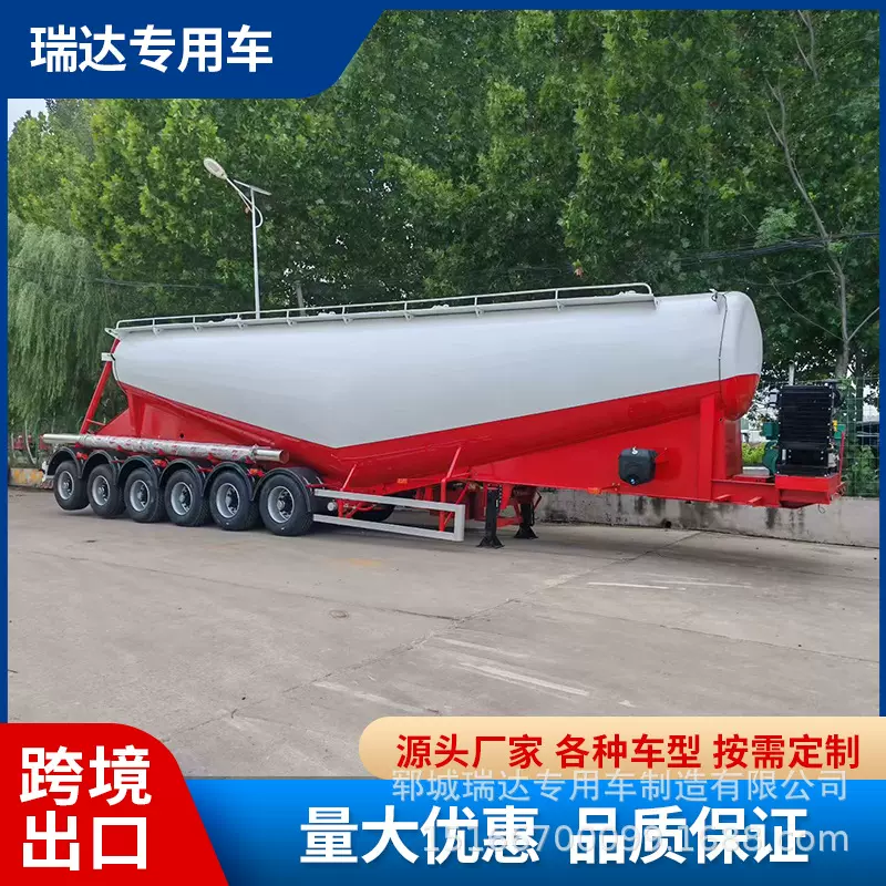 供应粉罐半挂车散装水泥运输车6桥空悬 俄罗斯粉粒物料半挂运输车