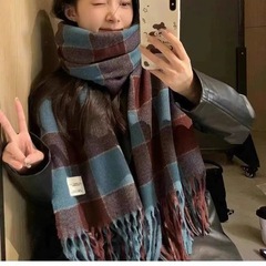 百搭新款格子围巾冬季高级情侣保暖韩版加厚学生披肩围脖男女氛围