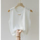 Ice Silk Camisole Women's White Sleeveless Inner Bottoming Shirt Loose with Small Suit Knitted Top 2025 New Style