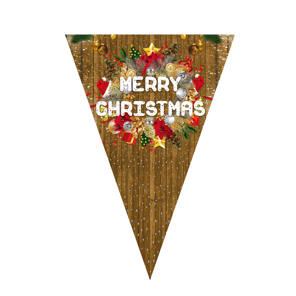 Bandera de triángulo de Navidad tira banderas Feliz Navidad fiesta de Navidad diseño de fondo banner decoración al por mayor