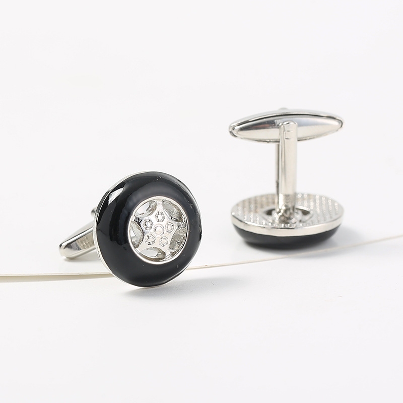 Neue runde eingelegten stern manschettenknöpfe mode retro herren hemd manschettenknöpfe_voghion.com