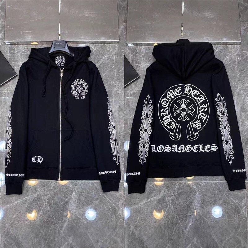 Cross-Border Foreign Trade 2025 New Sweatshirt Cross Print Couple Zipper Hooded Sweatshirt Jacket Trendy Brand Casual