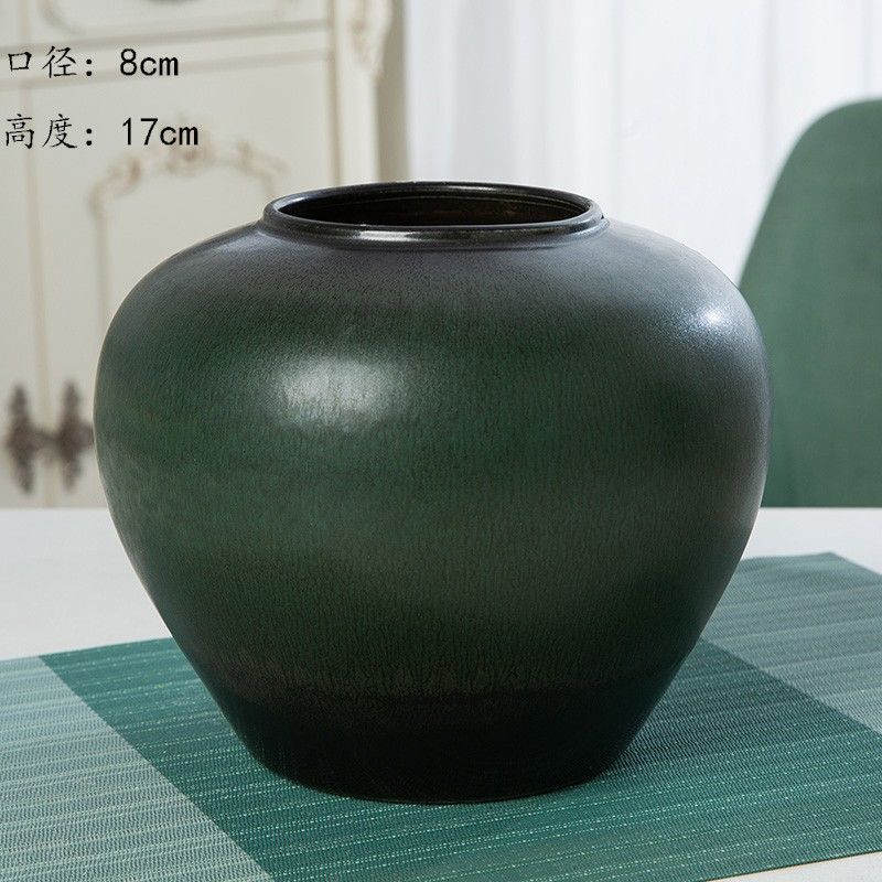 Jingdezhen nuevo jarrón de cerámica china planta maceta de flores de cerámica vintage flor seca sala de estar decoración moderna simple estricta