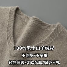 秋冬新款山羊绒衫男士V领加厚内搭休闲毛衣宽松羊毛衫男打底衫