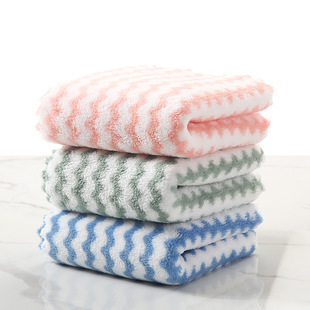 Coral fleece water ripple kitchen household dishcloth dish towel clean lint-free oil-free scouring pad factory wholesale