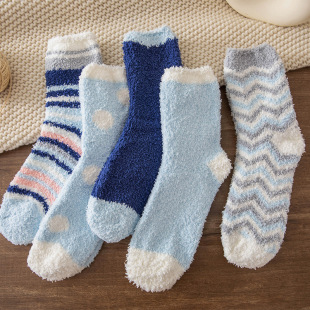 Half velvet socks men's autumn and winter coral velvet men's socks fleece-lined thickened winter warm sleep snow socks wholesale